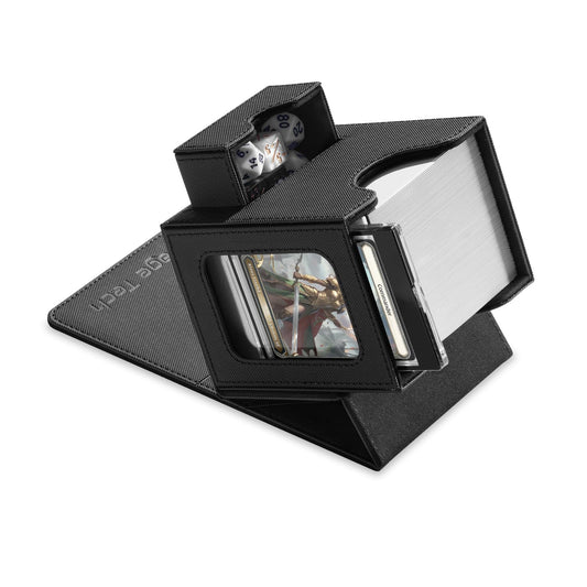 Mage Tech deck box with Commander display slot for quick commander presentation.