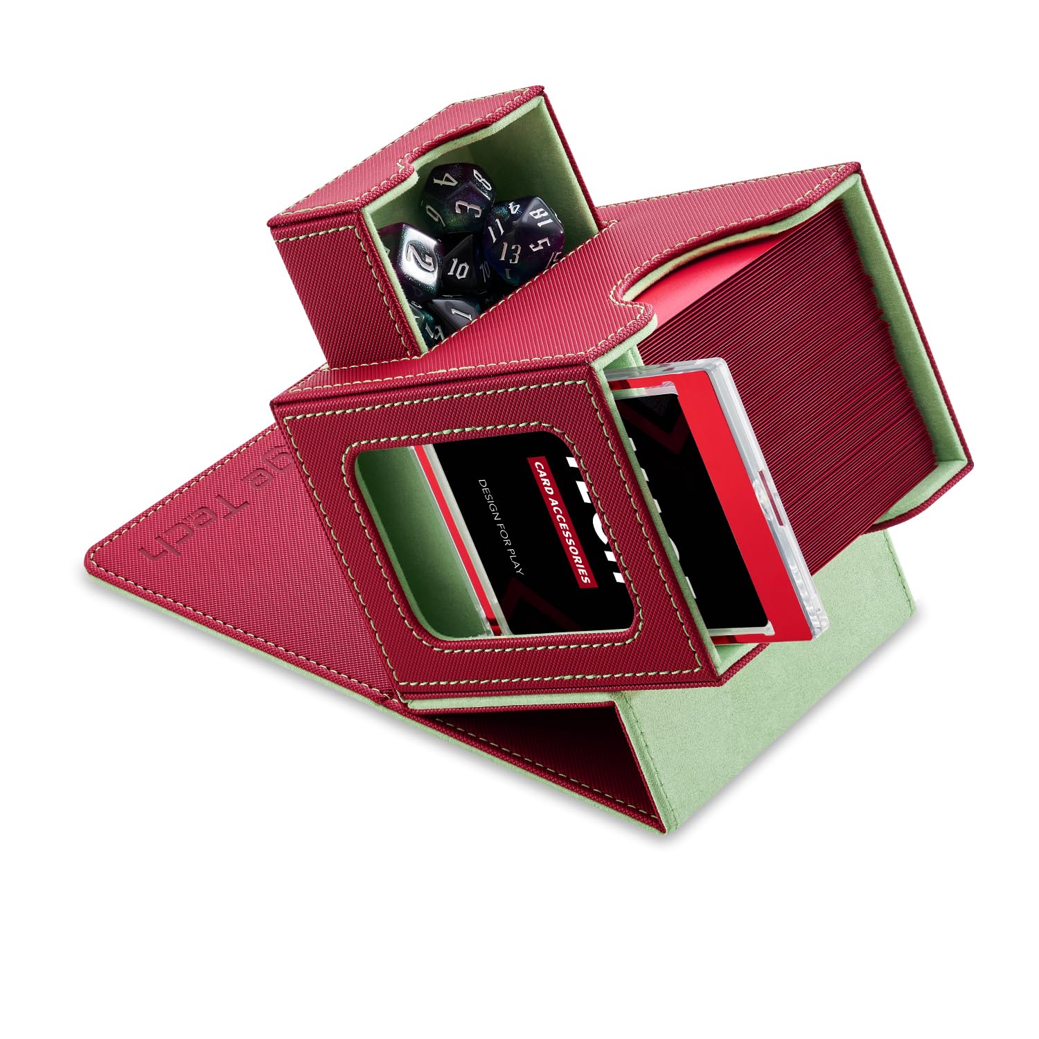 Mage Tech deck box commander display slot highlights the commander card.