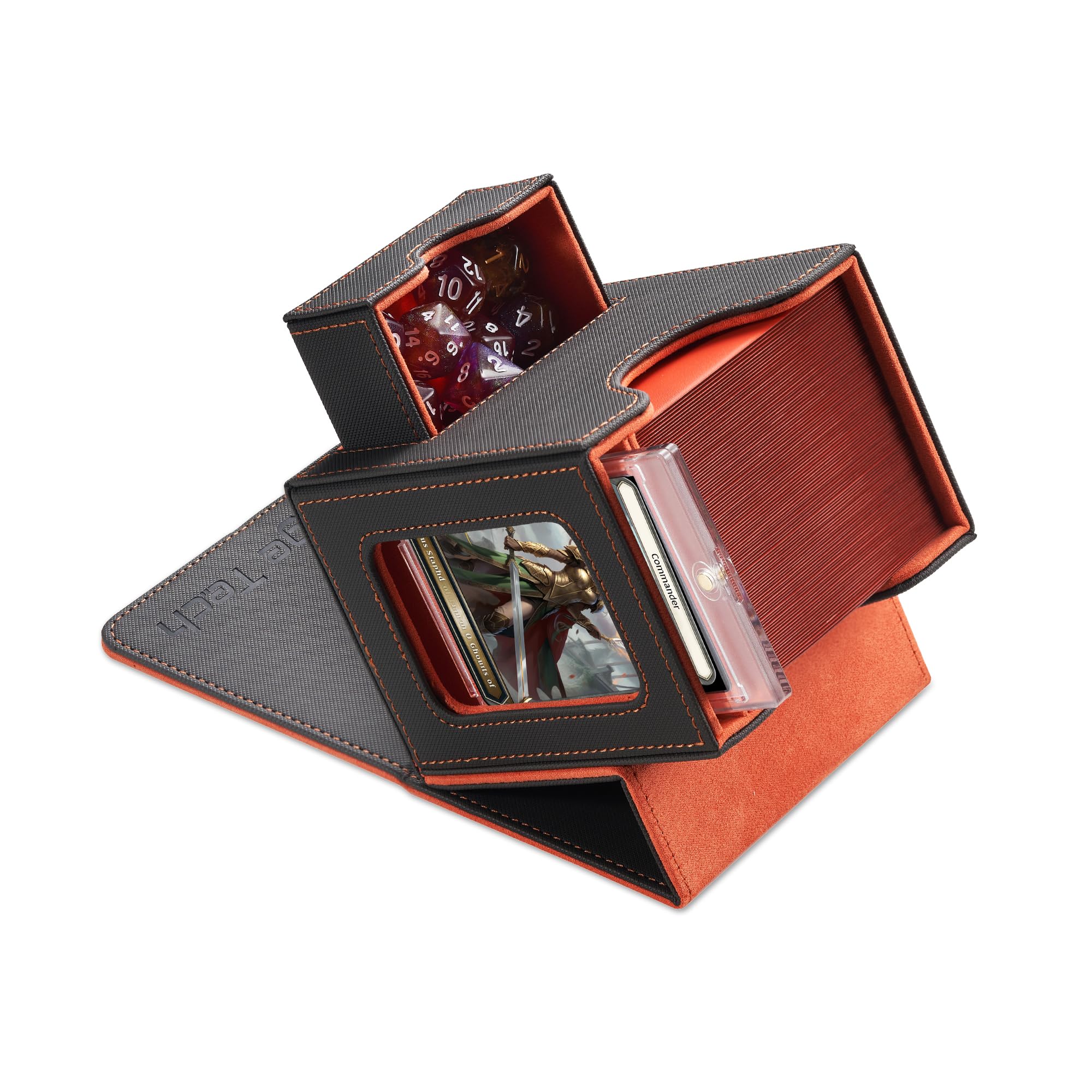 Mage Tech Card Deck Box commander slot for display and protection