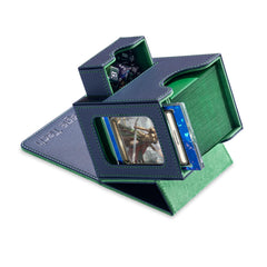 Mage Tech card deck box with commander slot keeps lead card displayed and protected