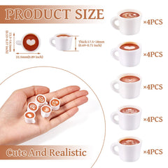 Close-up of Magibeads coffee cup resin design with fine details.