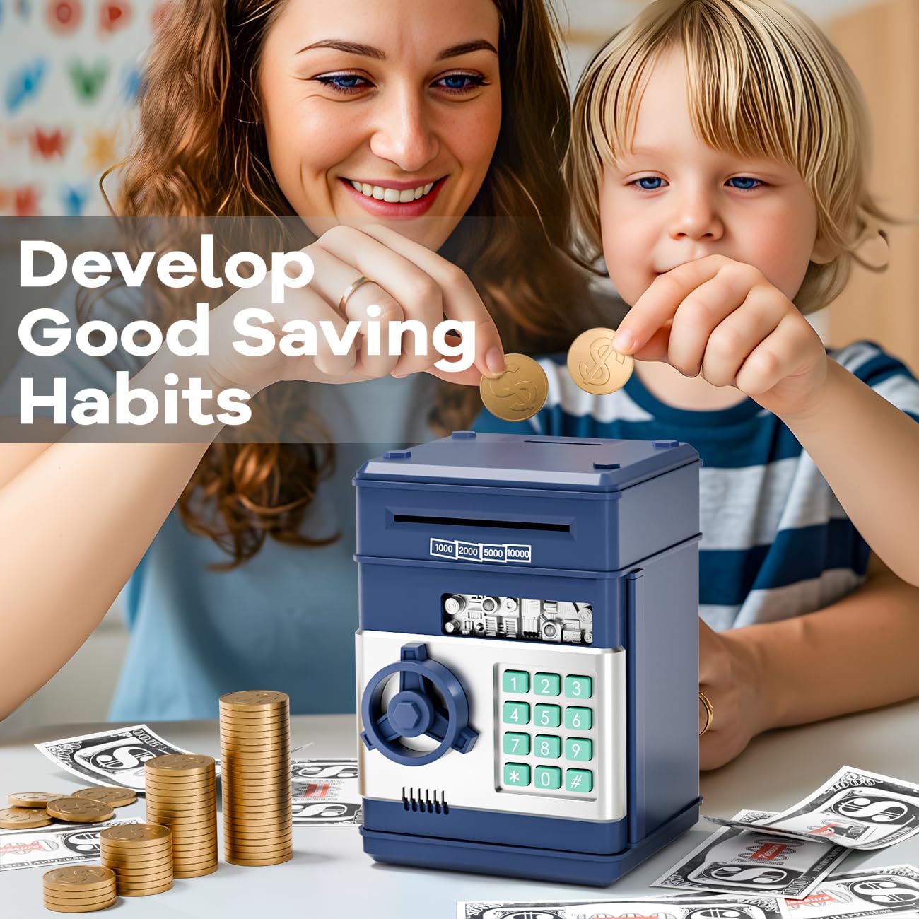 MAGIBX Password Piggy Bank Green Light indicates successful login for kids