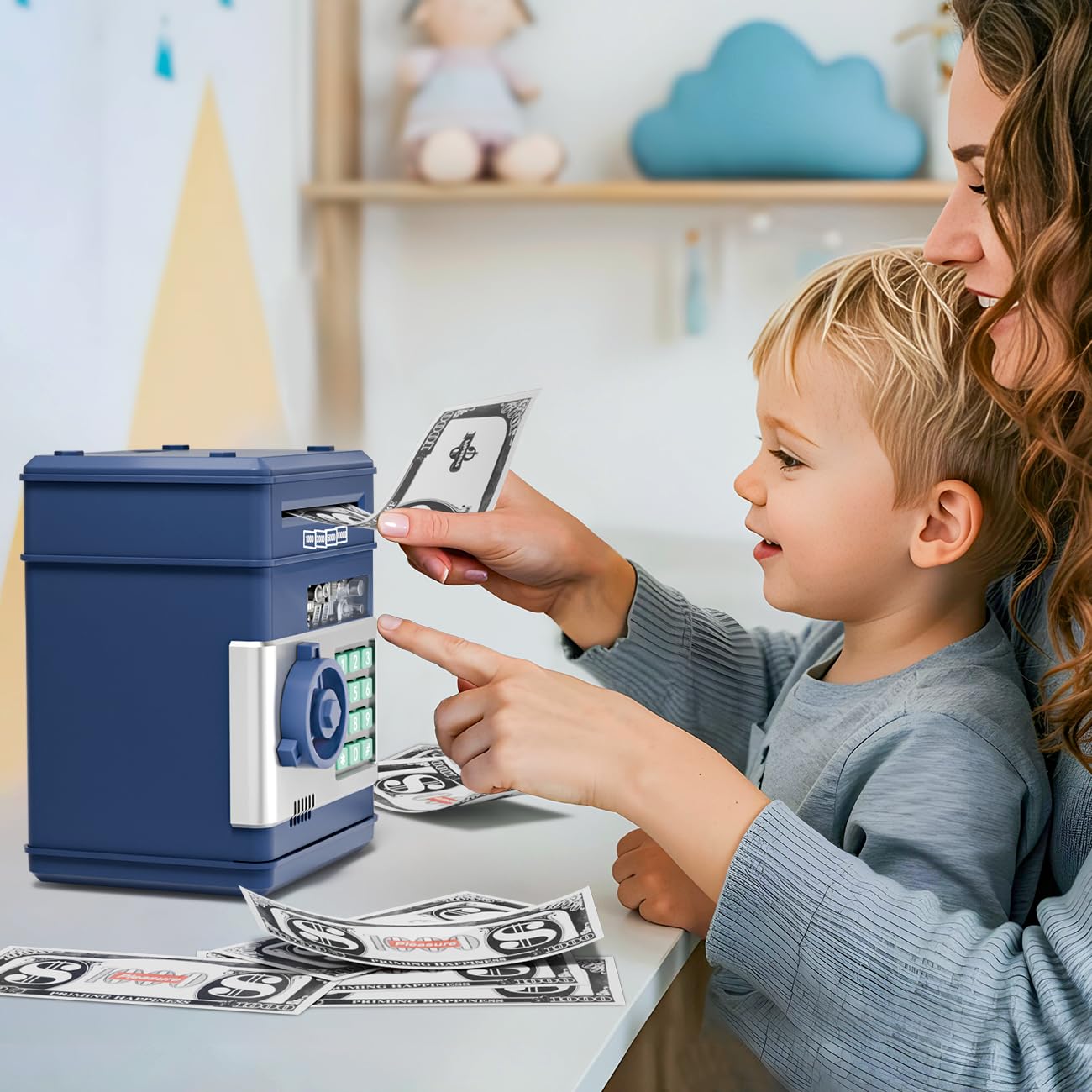 MAGIBX Password Piggy Bank Knob Turn makes opening the bank engaging