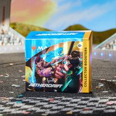 Magic: The Gathering Aetherdrift collector booster box front view shows premium packaging