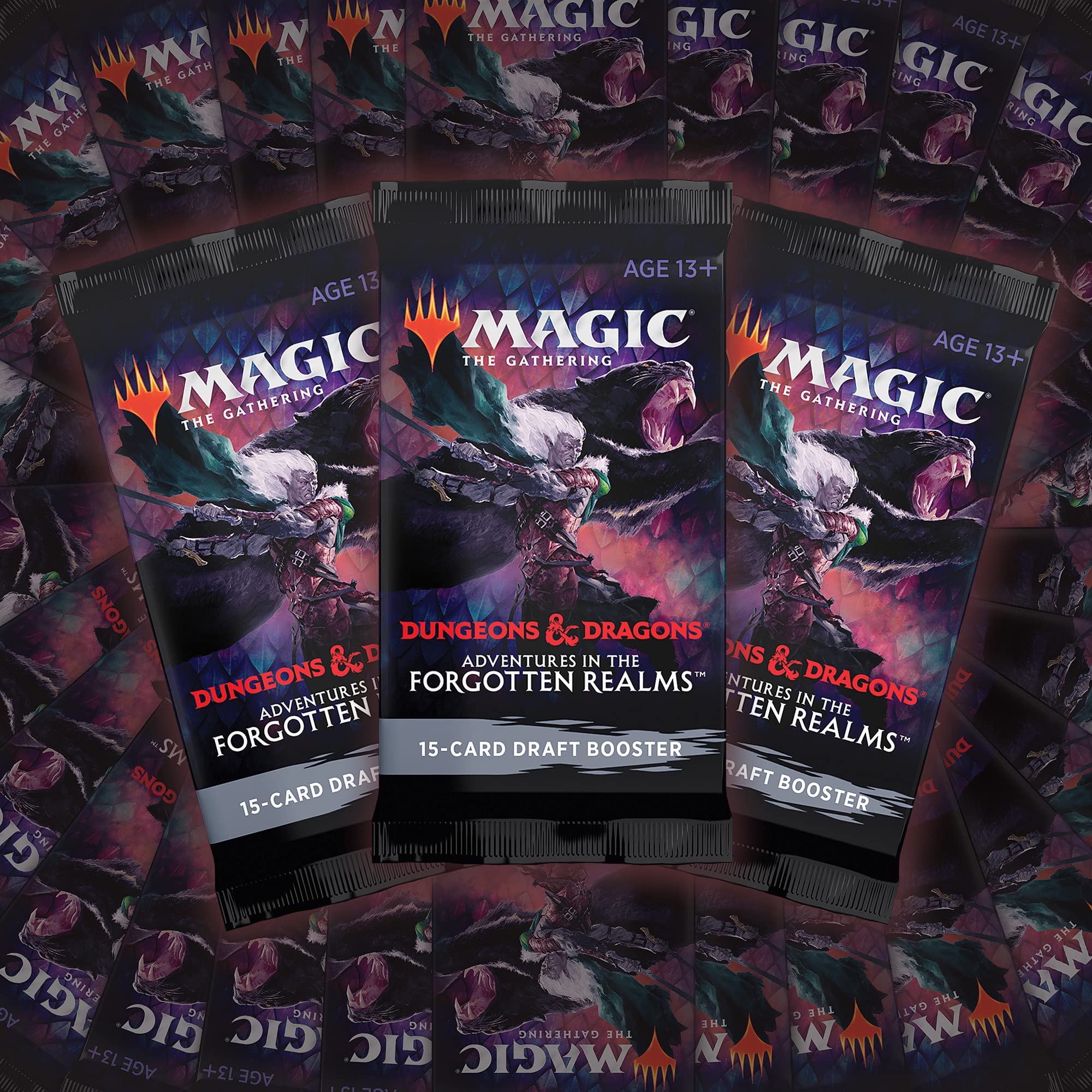 Magic The Gathering AFR boosters inside view showing multiple cards per pack