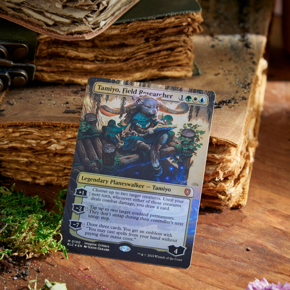 Magic: The Gathering Bloomburrow Peace Offering Collector Booster Pack highlights rare cards.