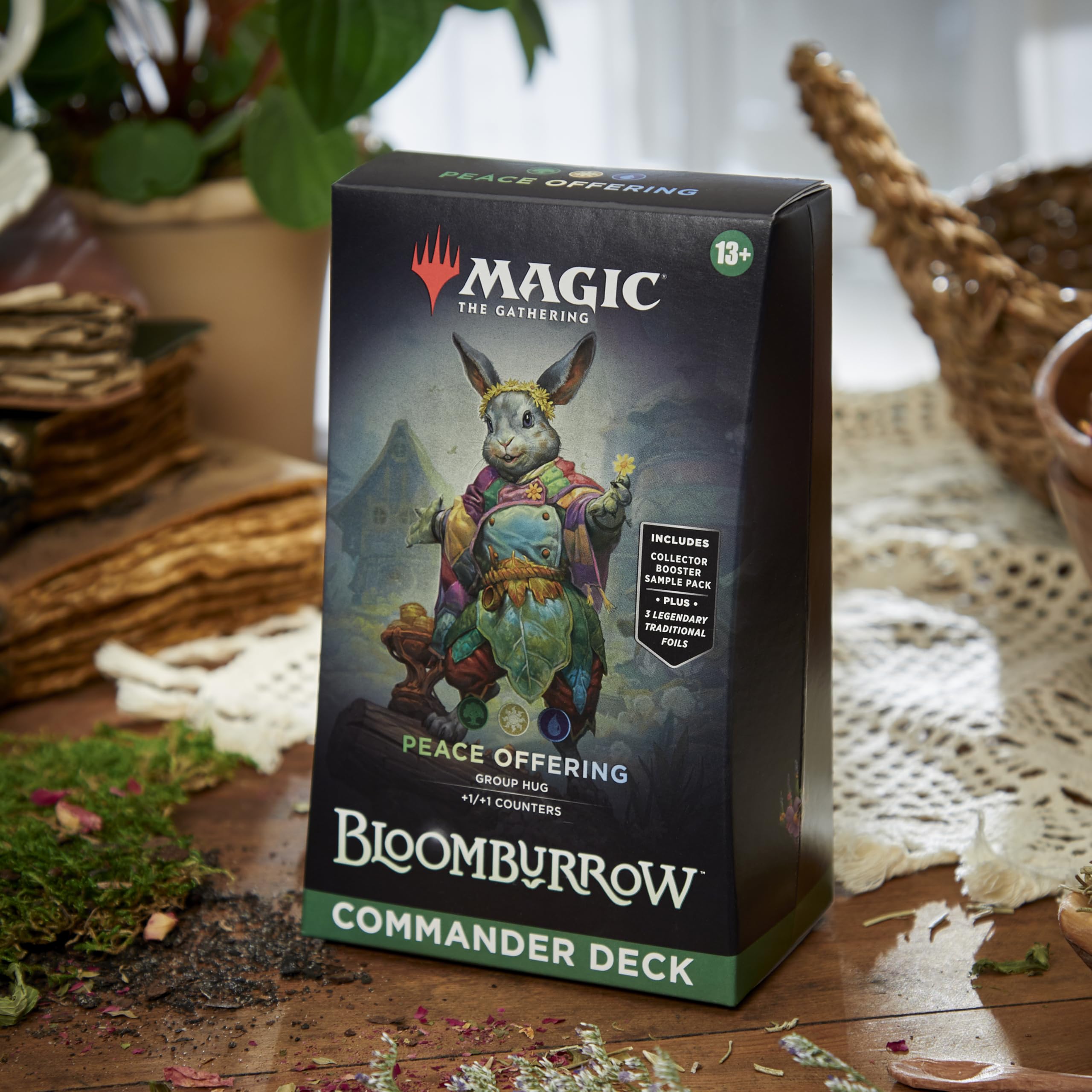 Magic: The Gathering Bloomburrow Peace Offering deck box showing safe storage.