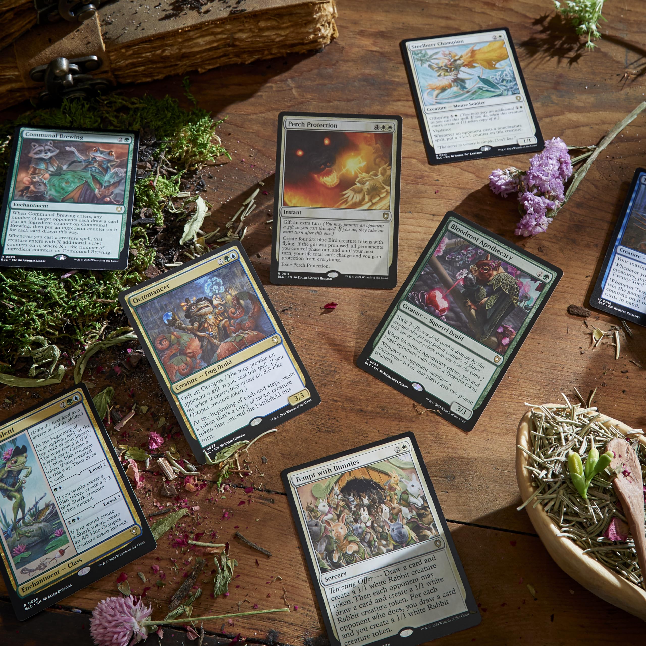 Magic: The Gathering Bloomburrow Peace Offering 10 tokens set supports gameplay.