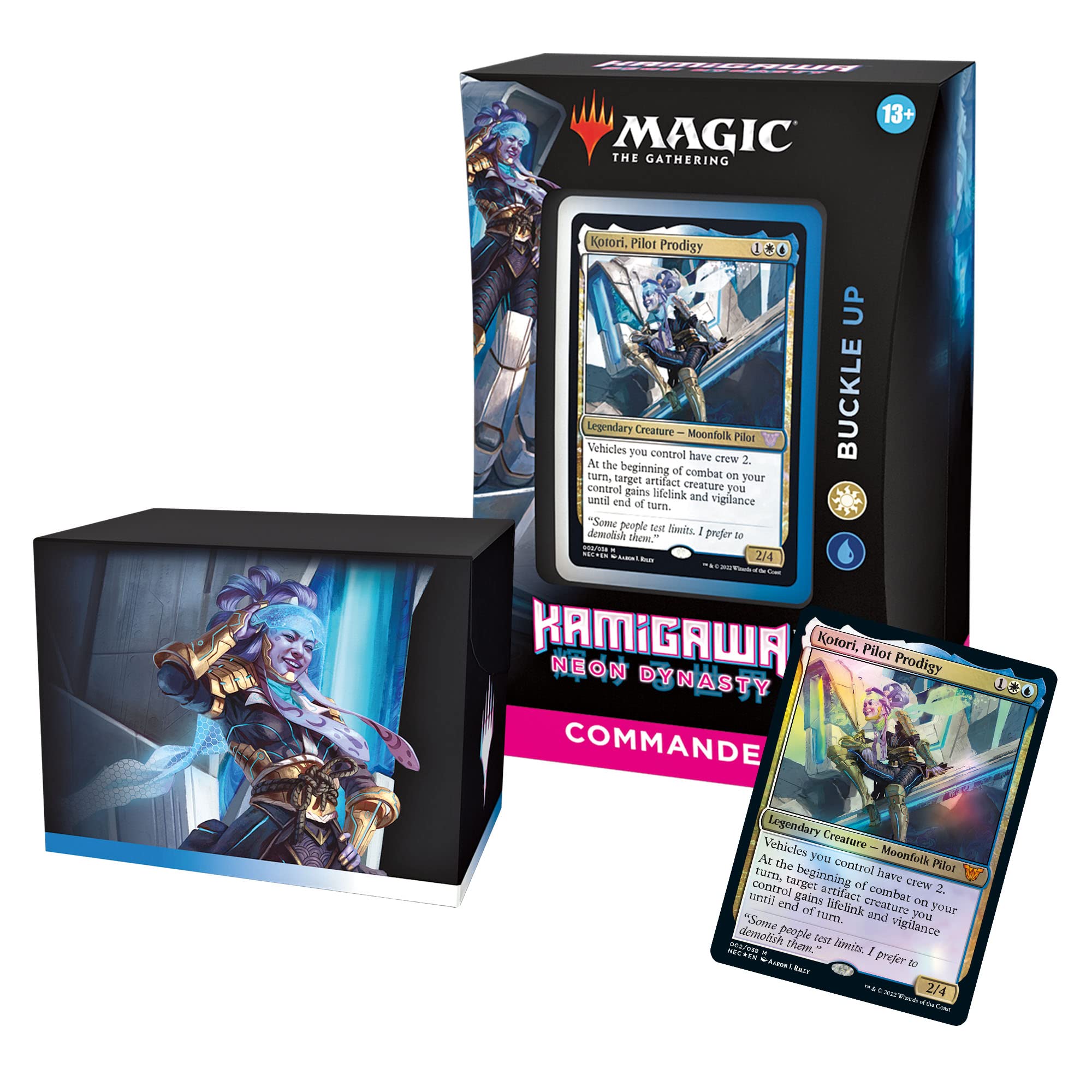 Magic: The Gathering Buckle Up deck front view ready for quick game setup