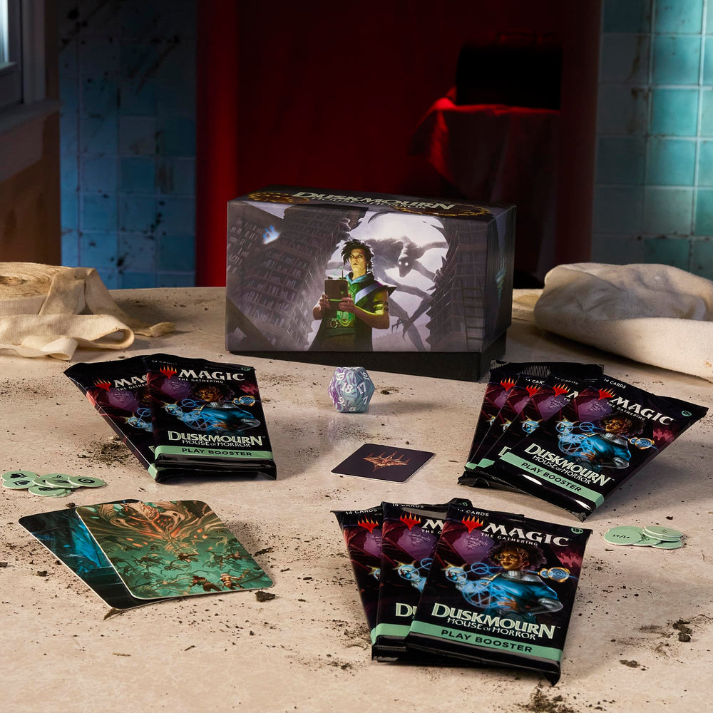 Duskmourn full art lands add dramatic visuals to a deck setup