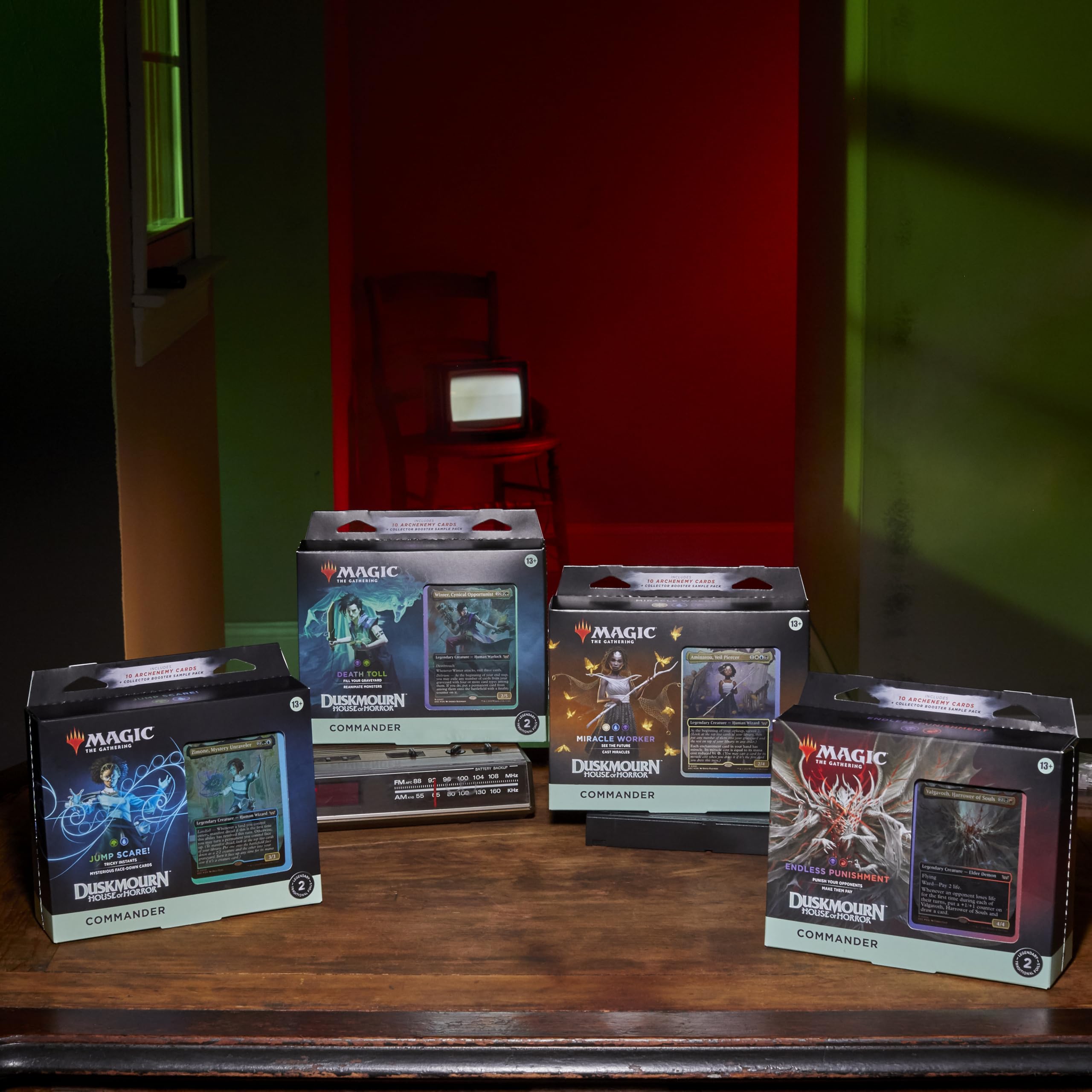 Duskmourn Miracle Worker foil commander with striking borderless art for table presence.