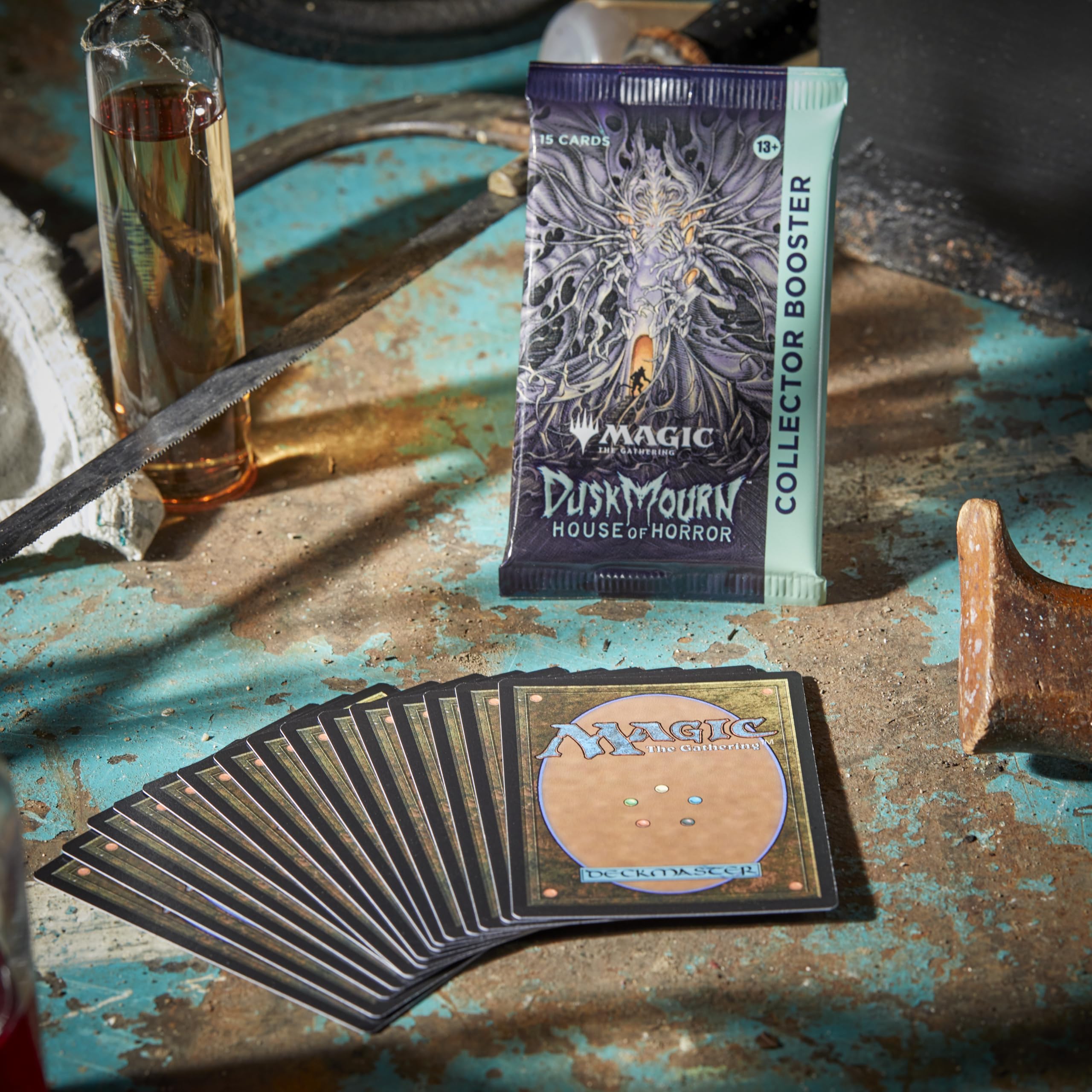 Duskmourn traditional foil double-sided token in focus for collectors.