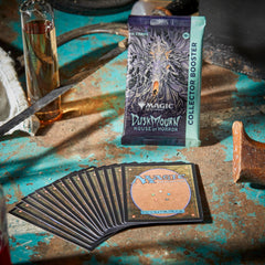 Duskmourn traditional foil double-sided token in focus for collectors.