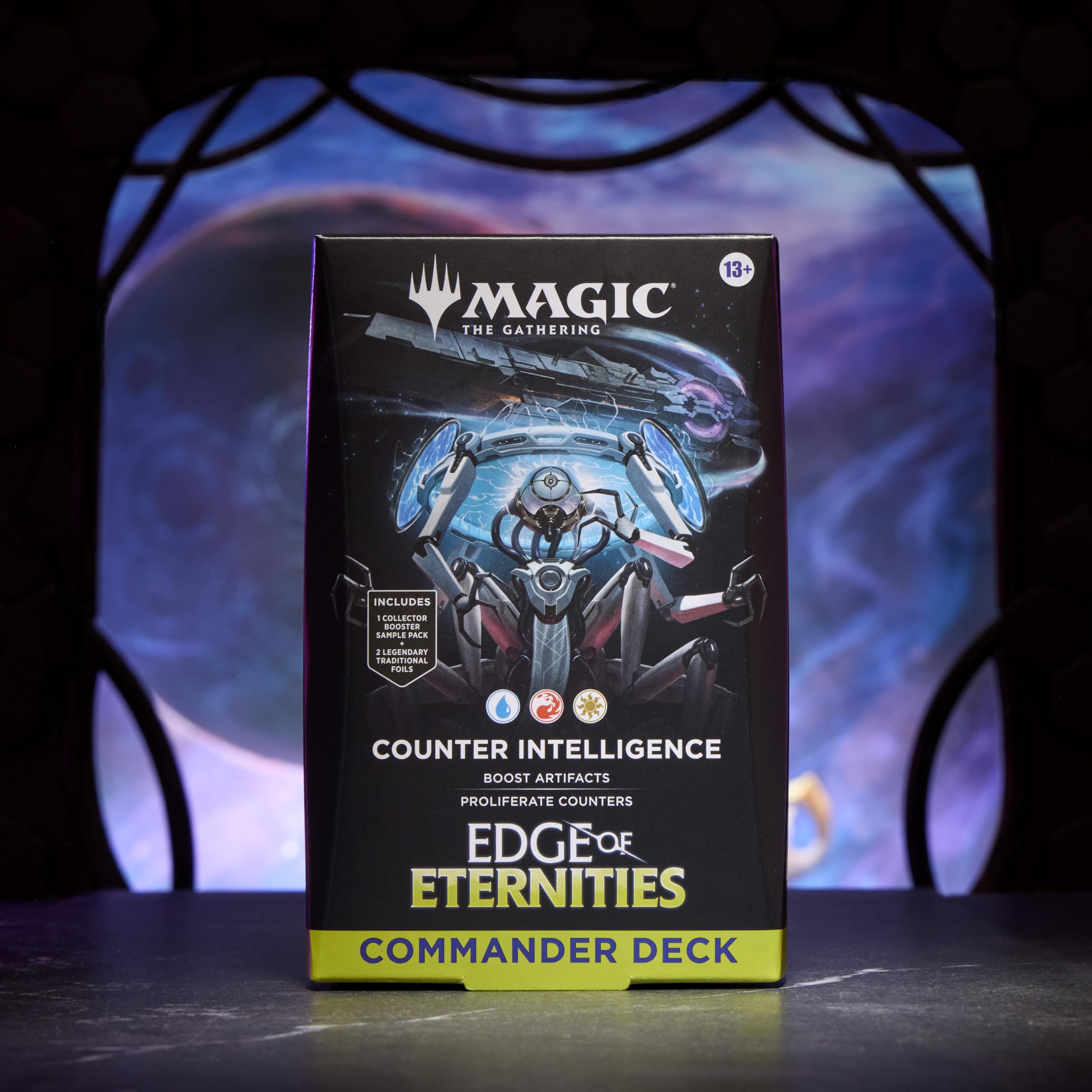 Edge of Eternities bundle contents including four ready-to-play decks and token cards