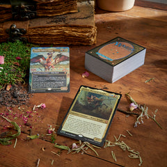 Magic: The Gathering Bloomburrow collector booster sample pack shown.