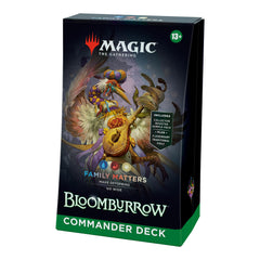 Magic: The Gathering Bloomburrow Family Matters deck spread ready for play.