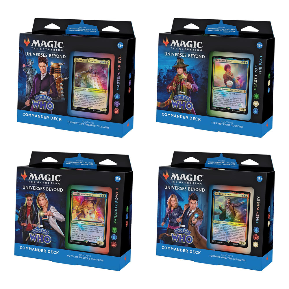 Magic: The Gathering Doctor Who Deck Bundle front cover with iconic artwork for collectors