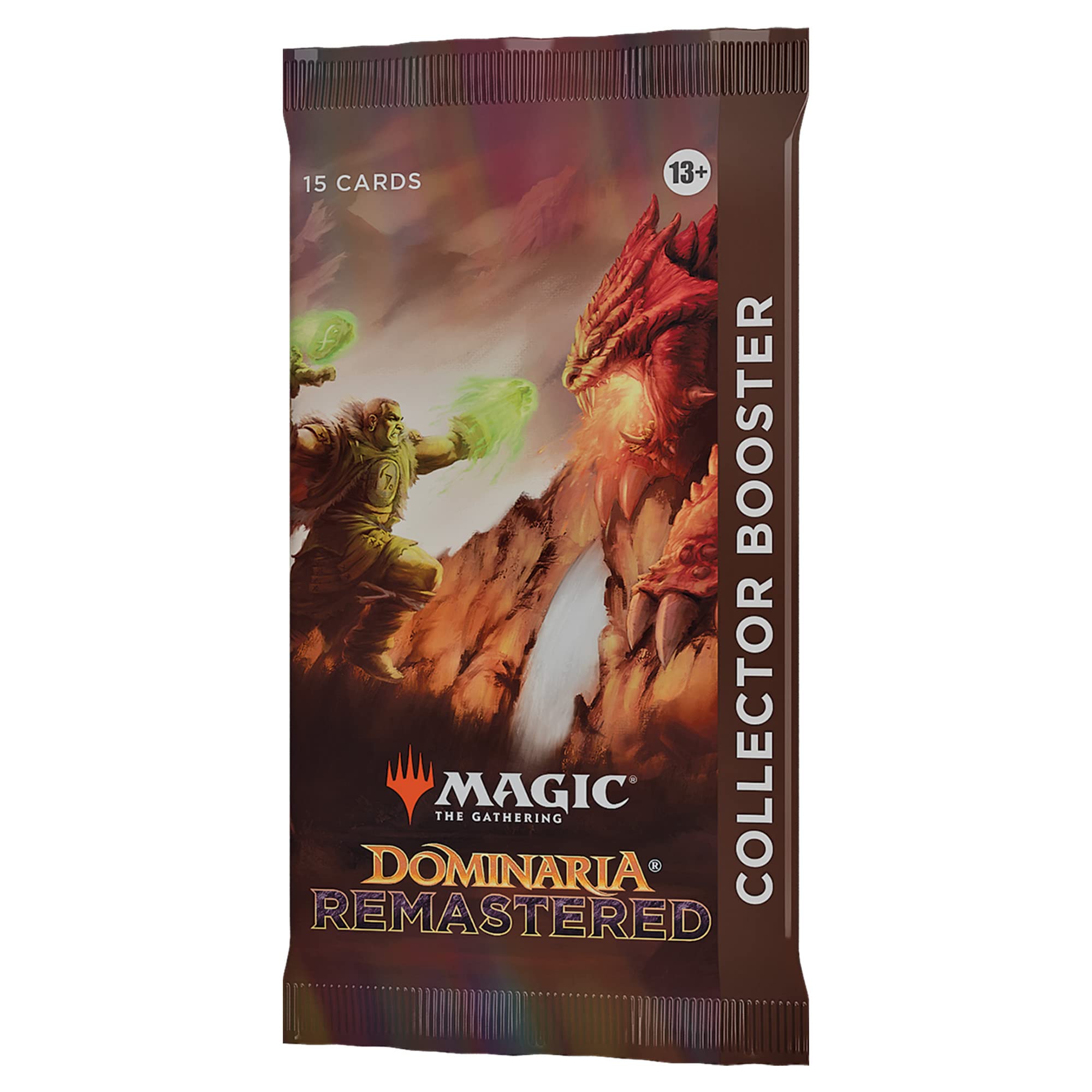 Magic: The Gathering Dominaria Remastered Collector Booster pack featuring 15 cards for collectors