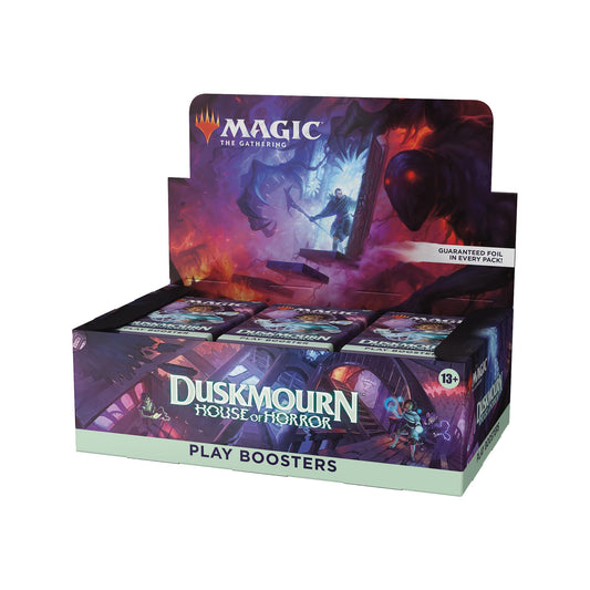 Magic: The Gathering Duskmourn booster box exterior for planning Limited play