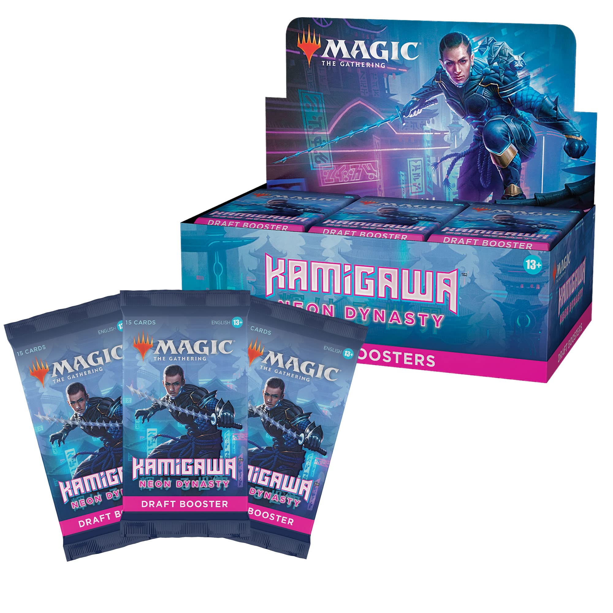 Magic: The Gathering Kamigawa Neon Dynasty pack opening moment capturing anticipation.