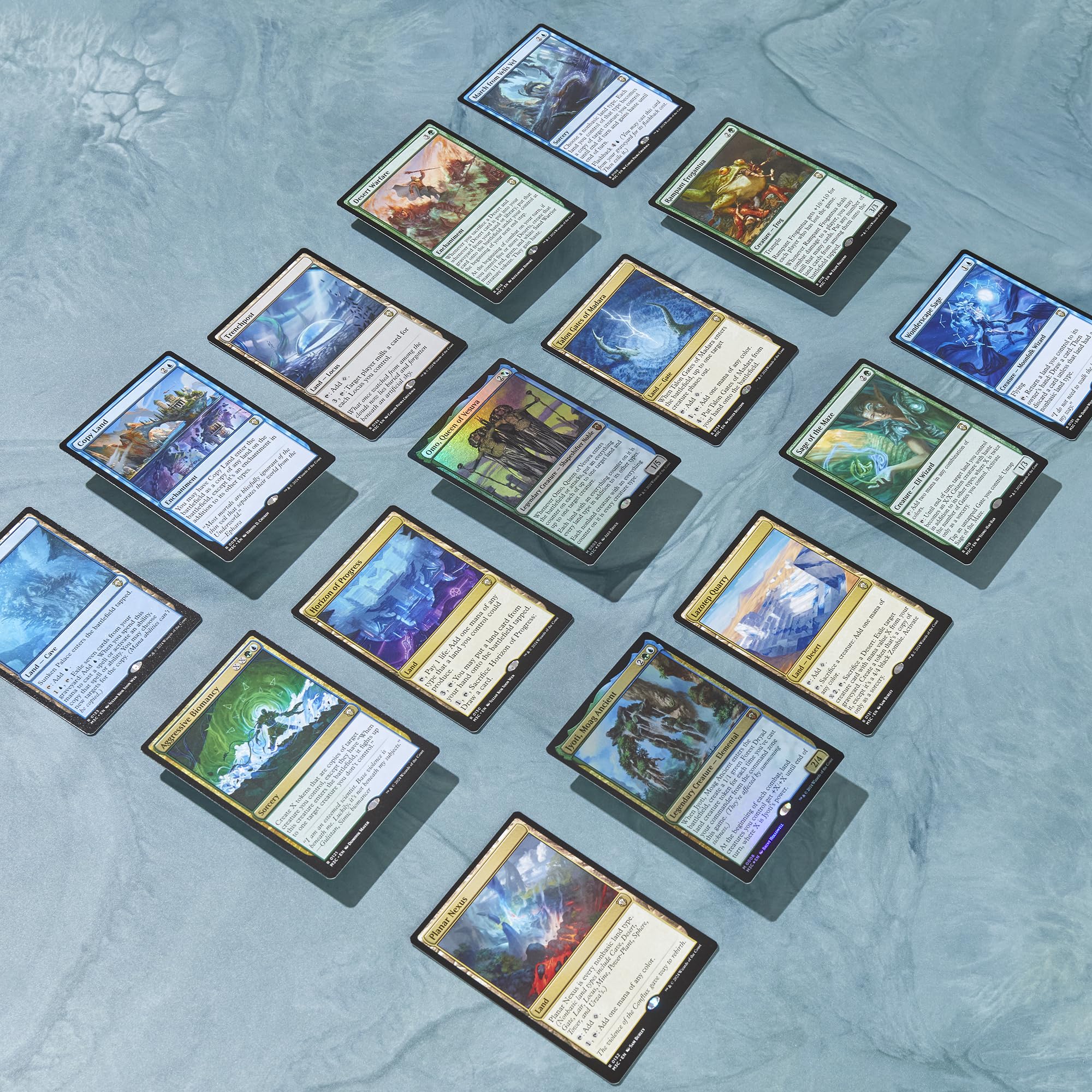 Magic: The Gathering Tricky Terrain deck box keeps 100 sleeved cards organized.