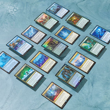 Magic: The Gathering Tricky Terrain deck box keeps 100 sleeved cards organized.