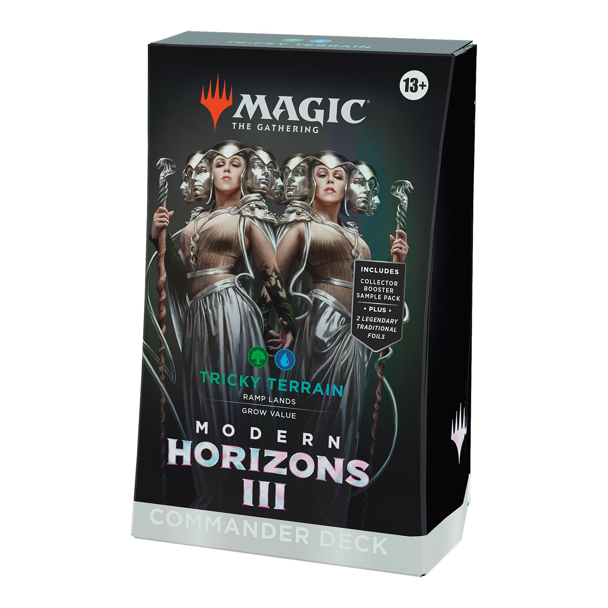 Magic: The Gathering Tricky Terrain deck front view for ready-to-play multiplayer battles.