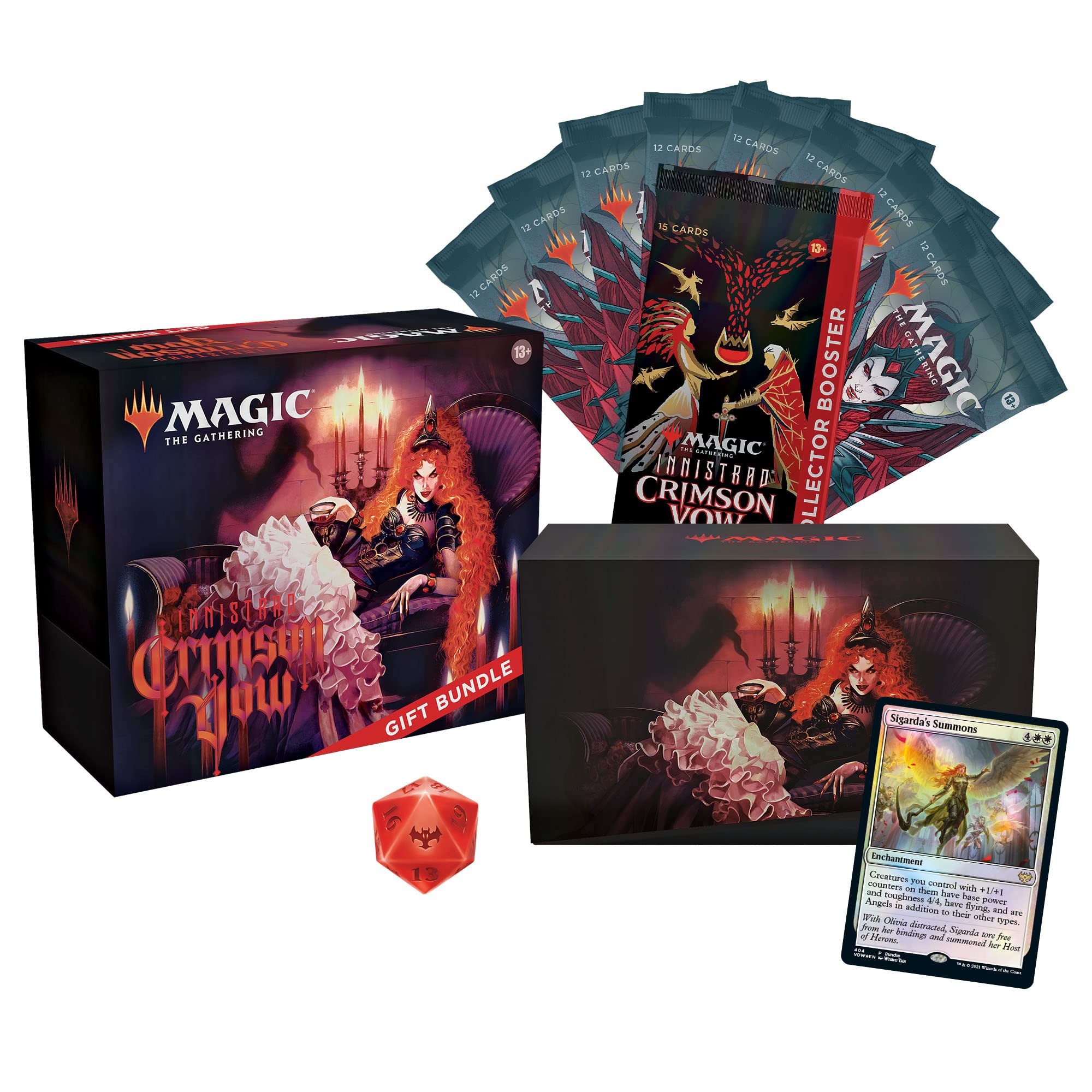 Magic: The Gathering Crimson Vow collector booster with rares, foils, Dracula Series cards