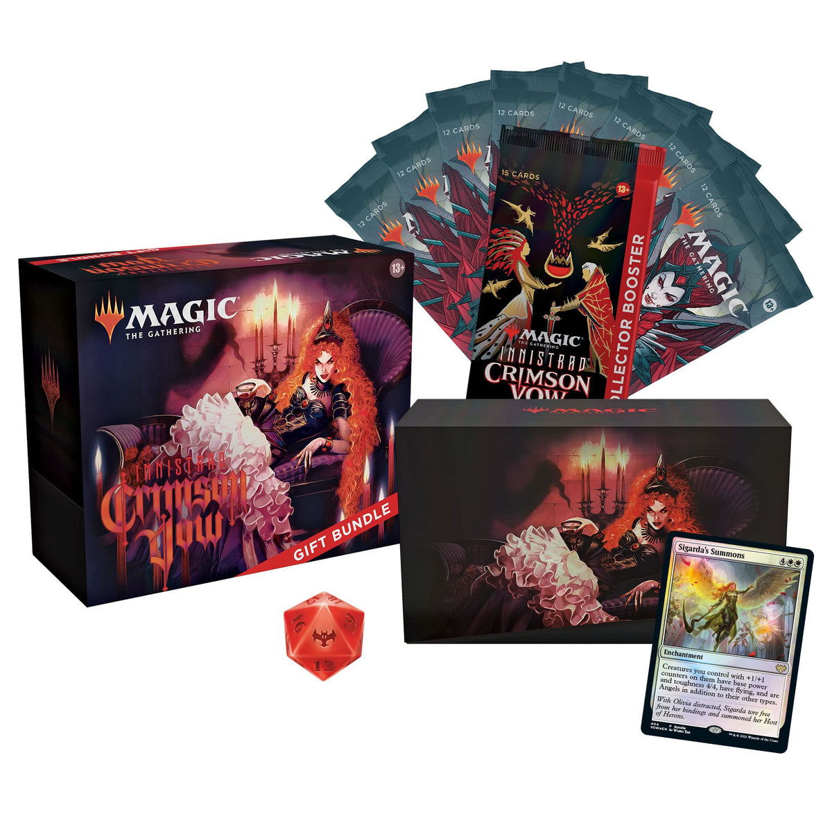 Magic: The Gathering Crimson Vow collector booster with rares, foils, Dracula Series cards