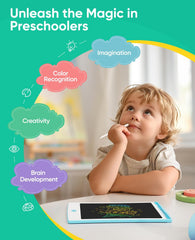 Magic Jimmy 4-Pack LCD Writing Tablet shows pressure-sensitive lines for varied stroke thickness