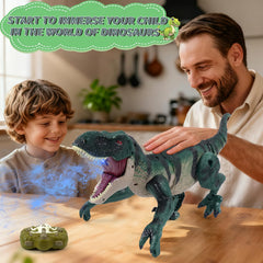 MagicKidz RC dinosaur lights brighten nighttime play.