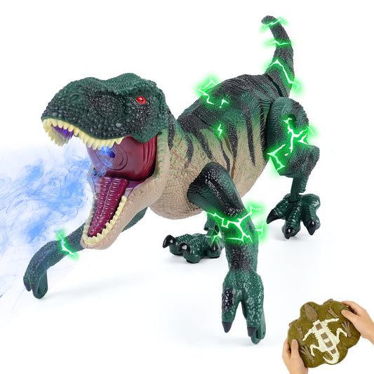 MagicKidz RC dinosaur walks realistically for imaginative adventures.