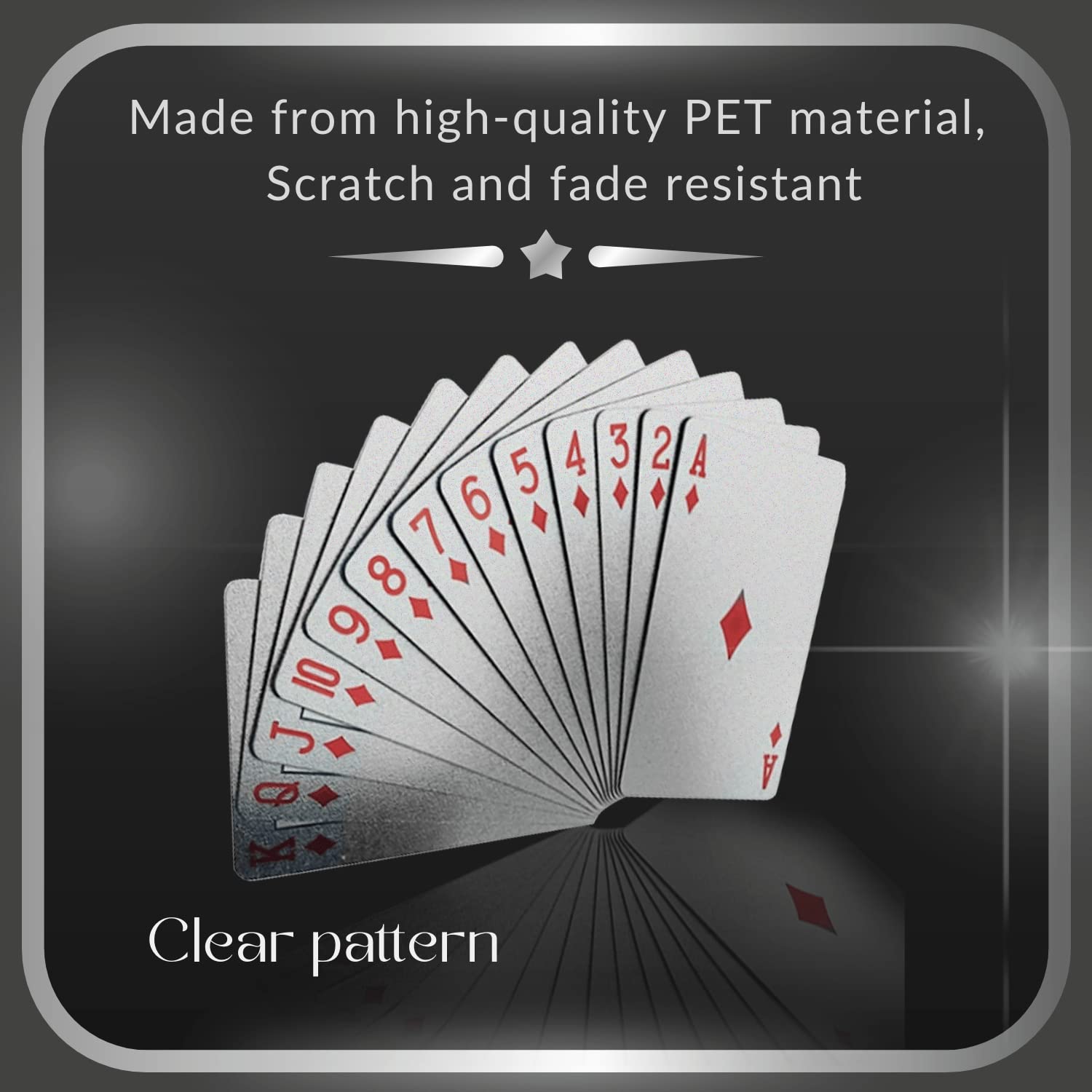 Magic Kiss plastic 52-plus-2 deck ensures durable, smooth shuffles.