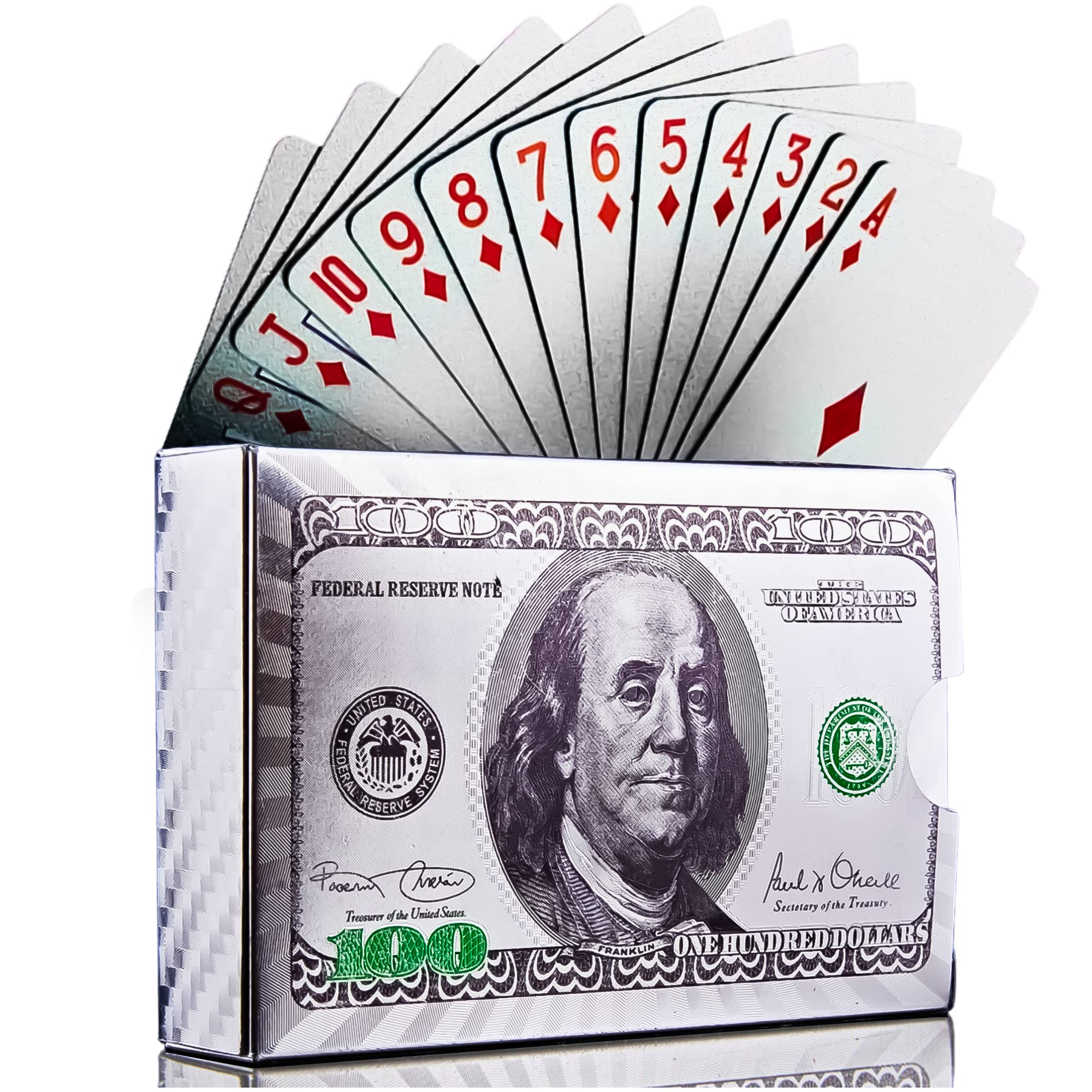Magic Kiss waterproof poker cards deck with silver finish for poolside play.