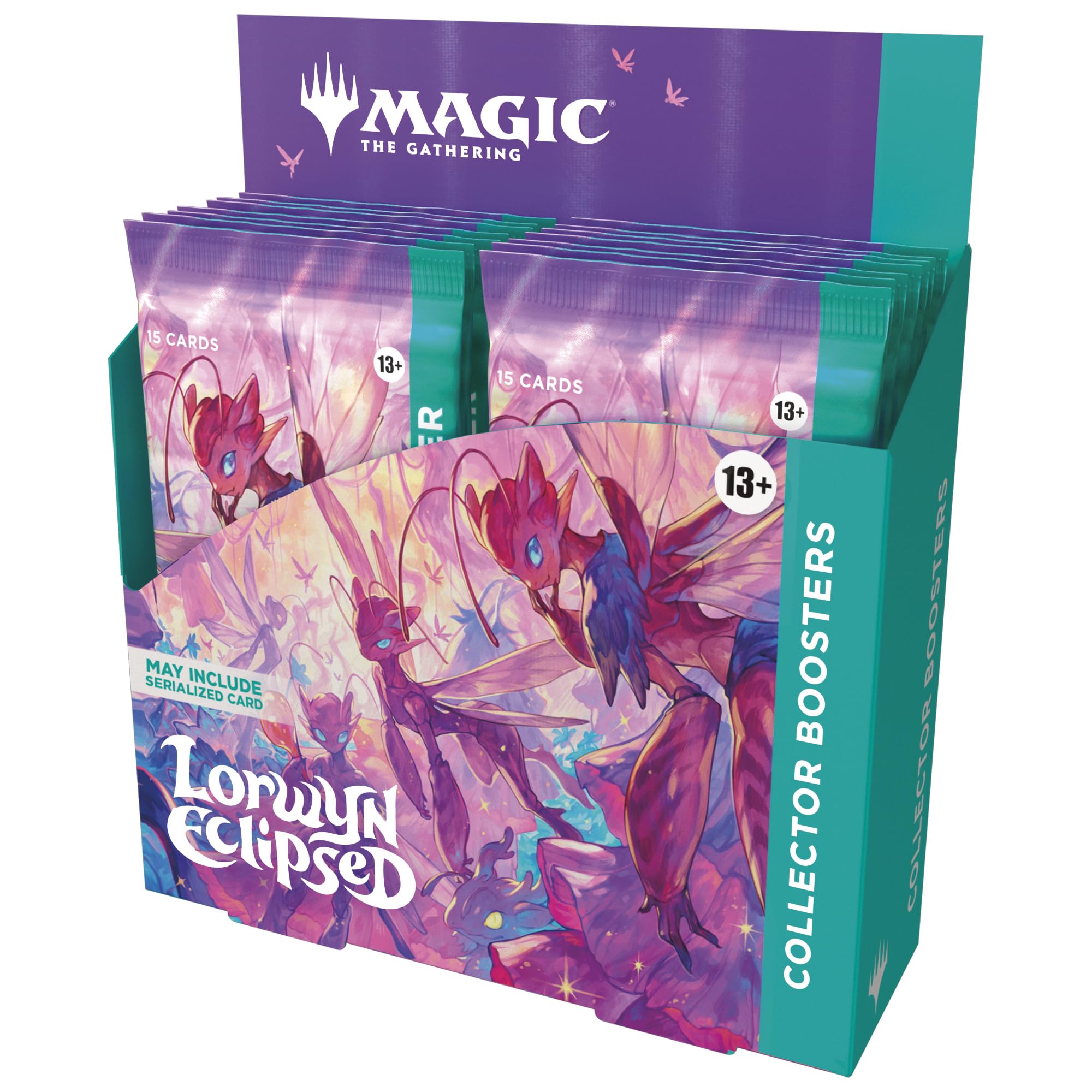 Magic: The Gathering Lorwyn Eclipsed collector booster box front view highlights foils and rare pulls.