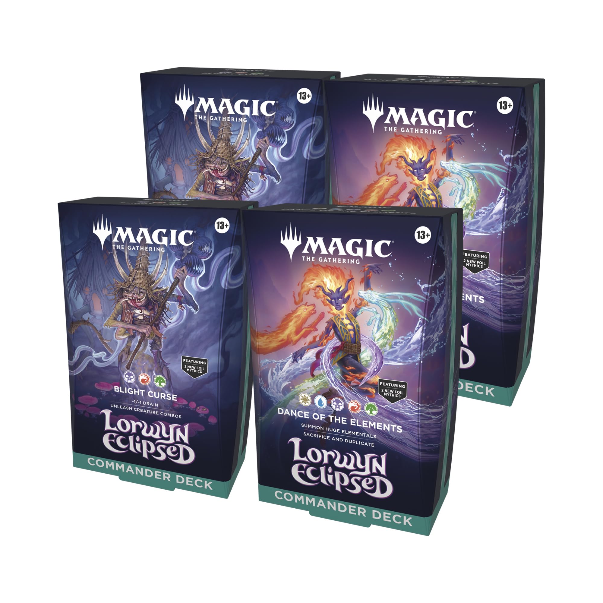 Magic: The Gathering Lorwyn Eclipsed commander deck bundle ready for quick multiplayer play.