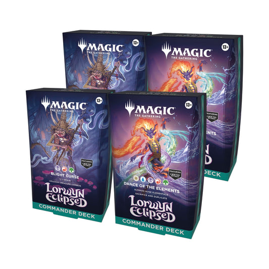 Magic: The Gathering Lorwyn Eclipsed commander deck bundle ready for quick multiplayer play.