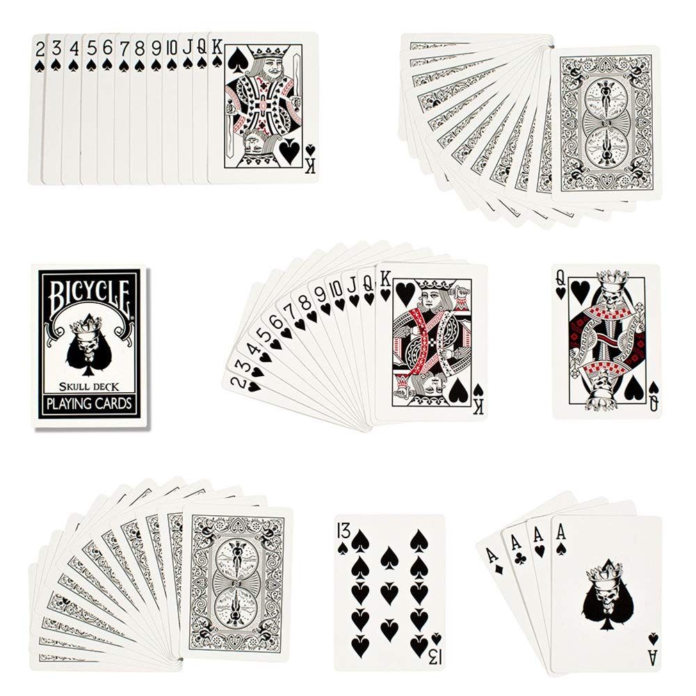 Magic Makers Bicycle Skull Deck includes four bonus magic cards for tricks