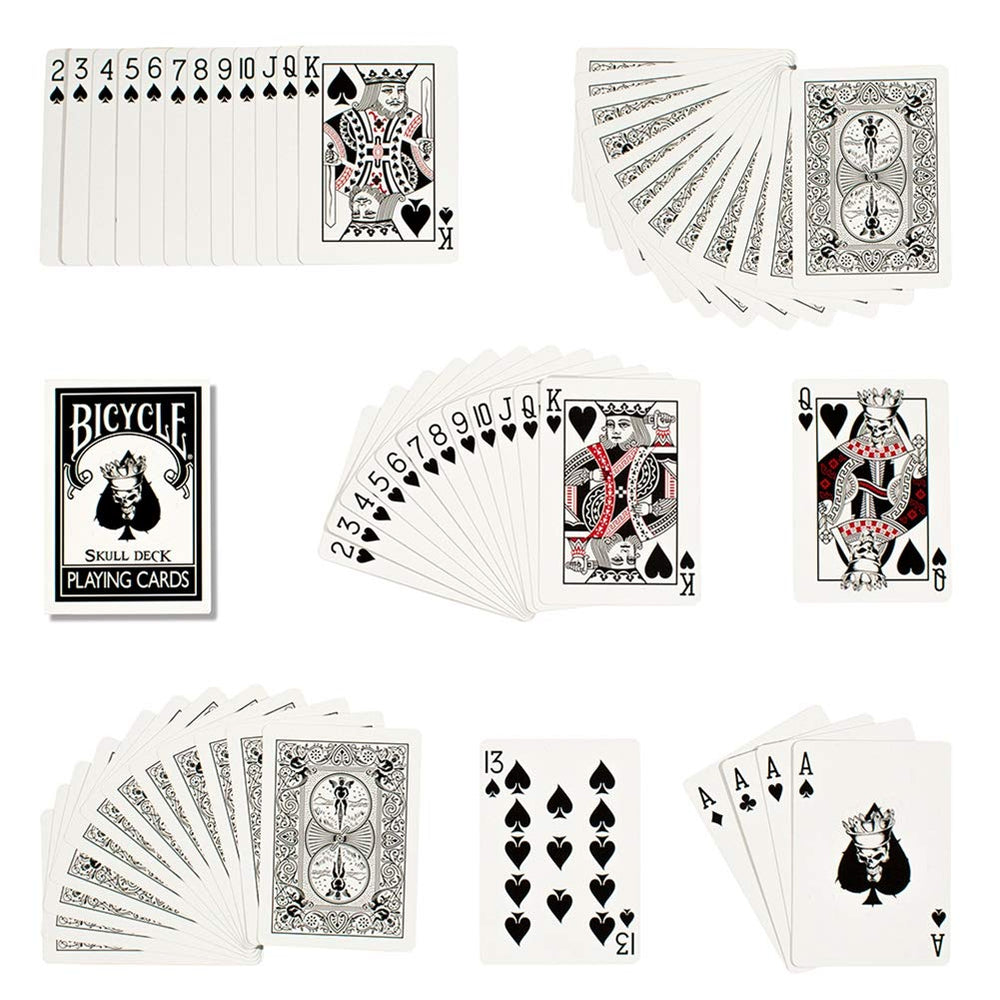 Magic Makers Bicycle Skull Deck includes four bonus magic cards for tricks