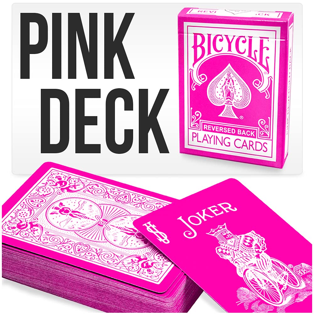 Magic Makers Pink Bicycle deck front with bold pink art for standout performances