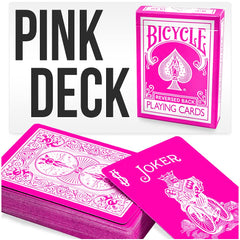 Magic Makers Pink Bicycle deck front with bold pink art for standout performances