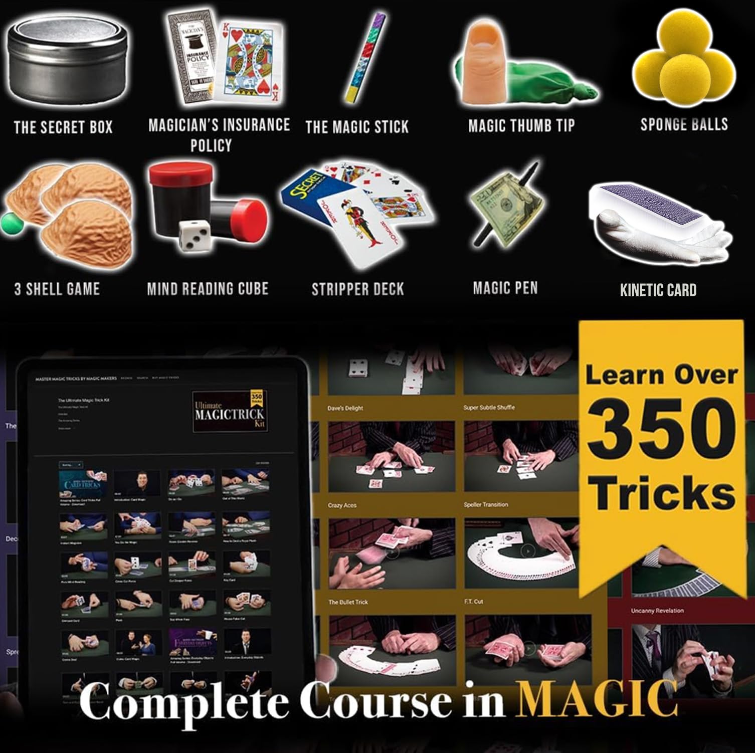 Magic Makers Ultimate Trick Kit kinetic card in action for smooth sleights