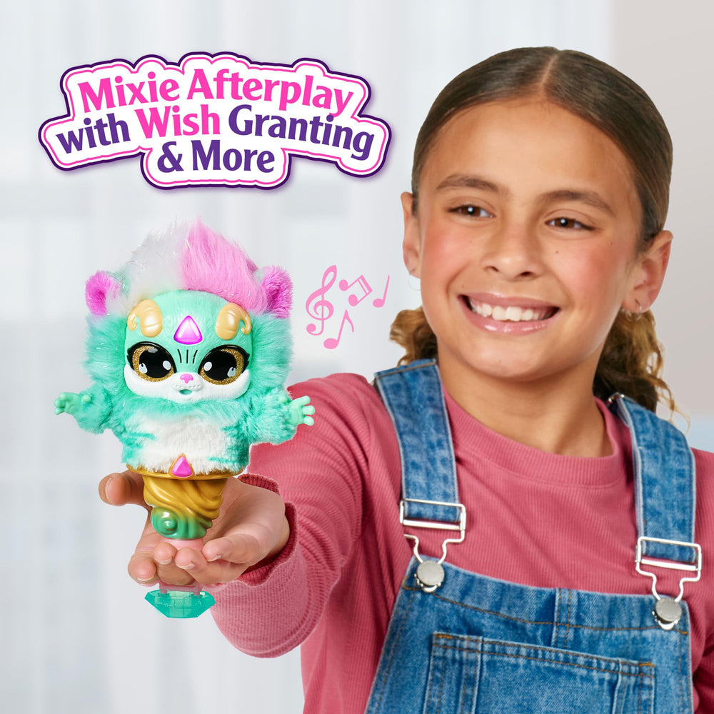 Magic Mixies forehead gem lights to signal wish moments.