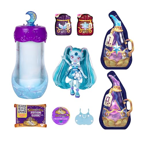 Magic Mixies Pixlings bottle reveal shows bubbling blue potion for hands-on discovery