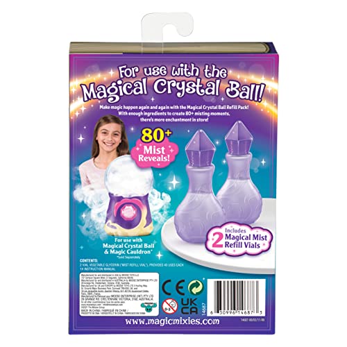 Magic Mixies mist refill vials pouring into the crystal ball for repeated magic moments