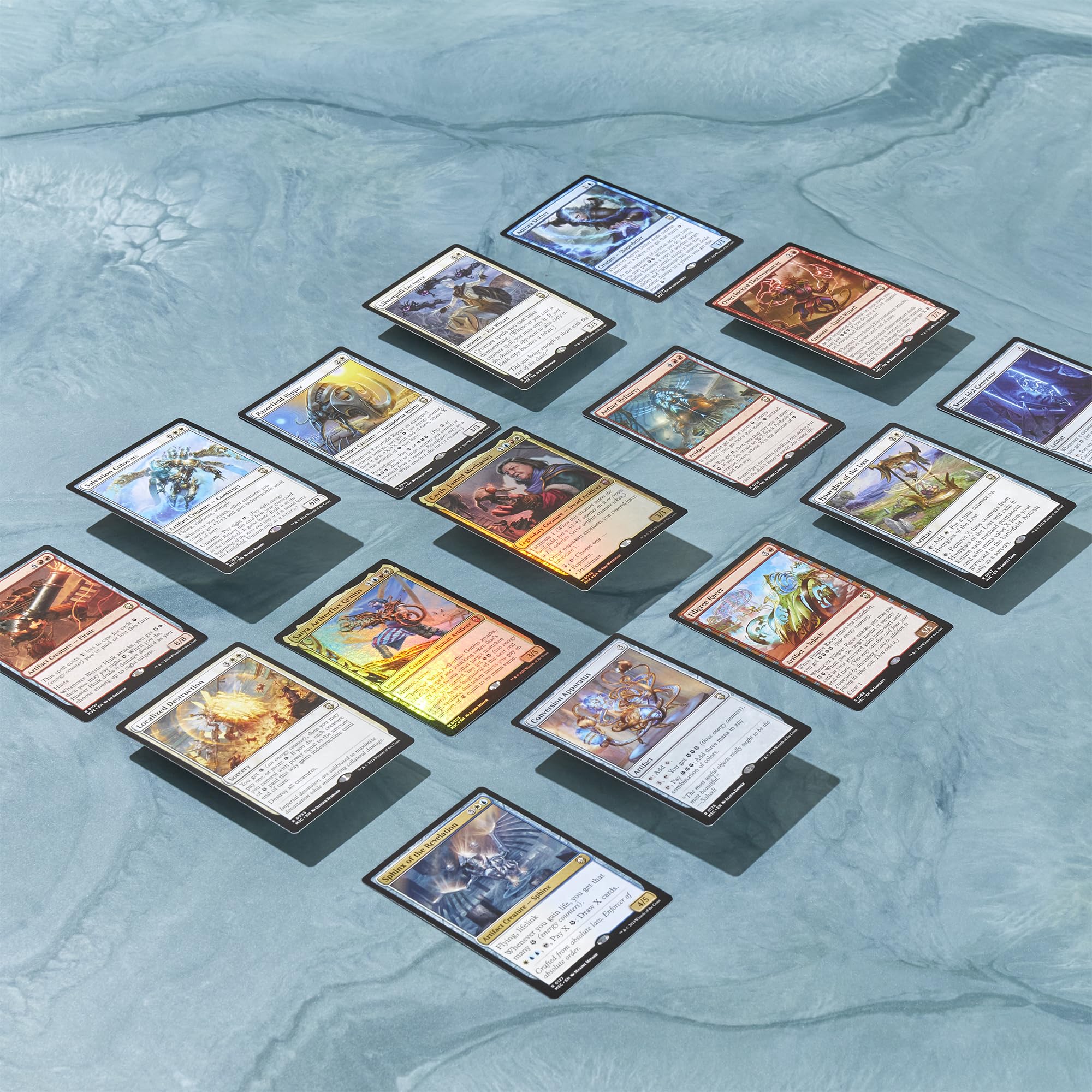 Magic: The Gathering Creative Energy deck box keeps 100 sleeved cards organized.