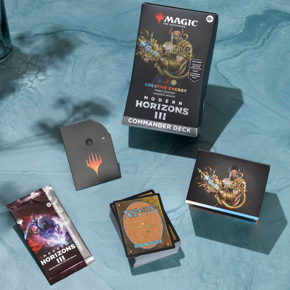 Magic: The Gathering Creative Energy foil-etched commander image highlights premium display value.
