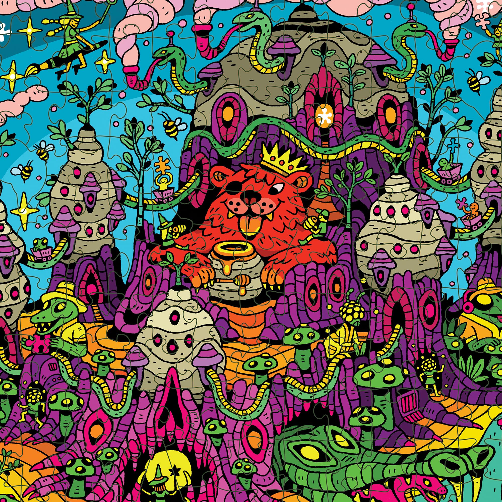 Magic Puzzle Company Drippy Trip two posters encourage group solving.