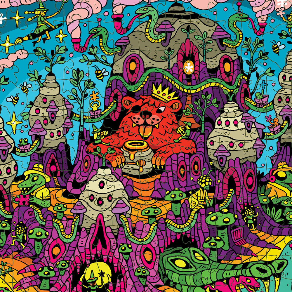 Magic Puzzle Company Drippy Trip two posters encourage group solving.