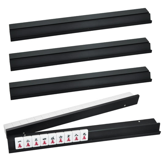 Magic Sewing Machine wooden mahjong rack with magnetic pushers for secure play.